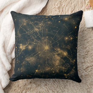 Golden Celestial Star Map (5) Cushion