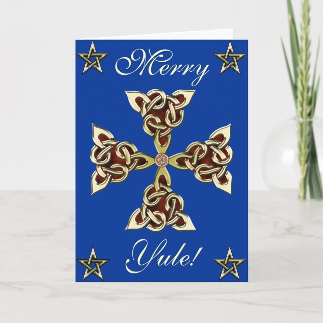 Golden Celtic Cross Card (Front)