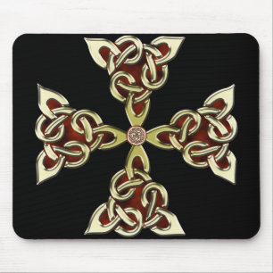 Golden Celtic Cross Mousepad