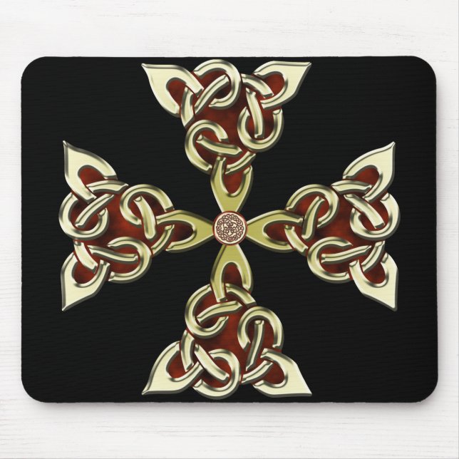 Golden Celtic Cross Mousepad (Front)
