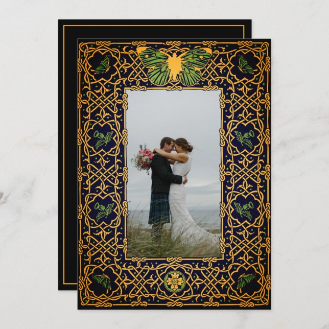 Golden Celtic Knot  Thank You Card (Front/Back)