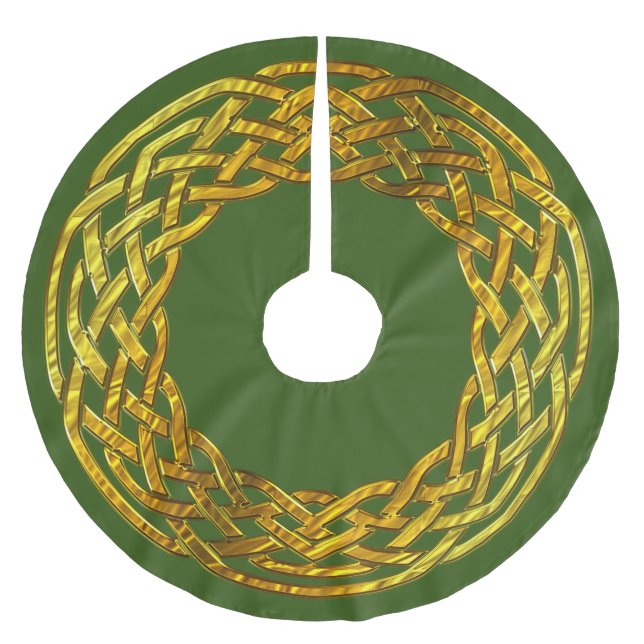 Golden Celtic Knot Tree Skirt (Front)