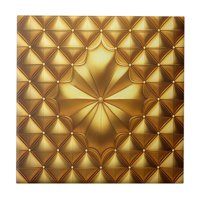 Golden Centre Burst  Ceramic Tile (Front)