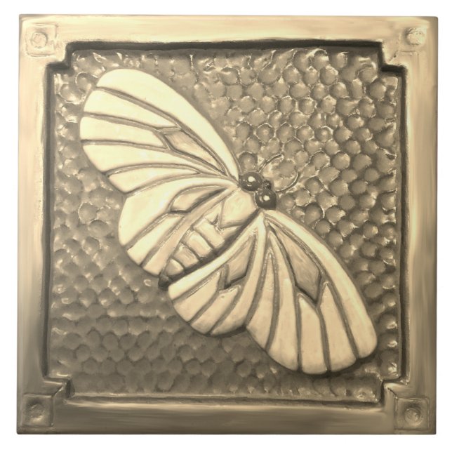 Golden Ceramic Tile Craftsman Moth  (Front)