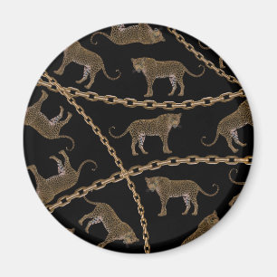 Golden chain glamour leopard cheetah magnet