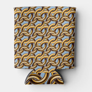 Golden chain links: seamless pattern. can cooler