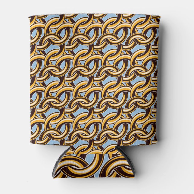Golden chain links: seamless pattern. can cooler (Front)