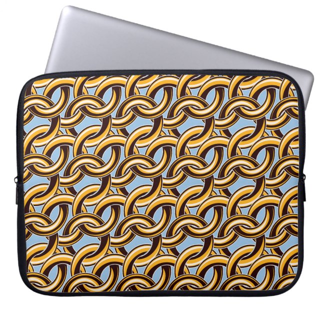 Golden chain links: seamless pattern. laptop sleeve (Front)