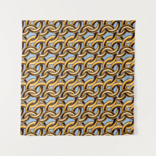 Golden chain links: seamless pattern. tapestry