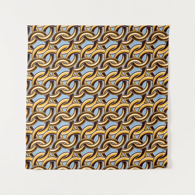 Golden chain links: seamless pattern. tapestry (Front)