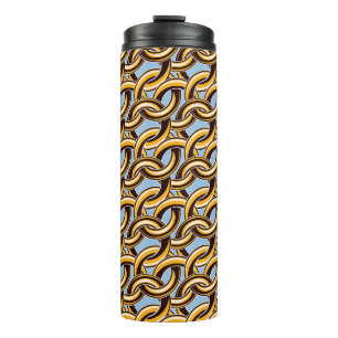 Golden chain links: seamless pattern. thermal tumbler