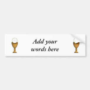 Golden Chalice and Host - Holy Communion Bumper Sticker
