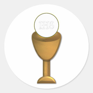 Golden Chalice and Host - Holy Communion Classic Round Sticker