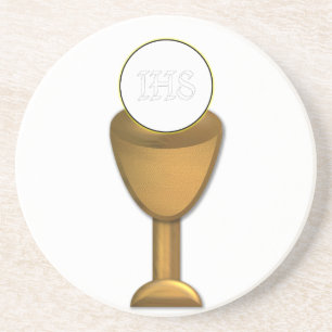 Golden Chalice and Host - Holy Communion Coaster