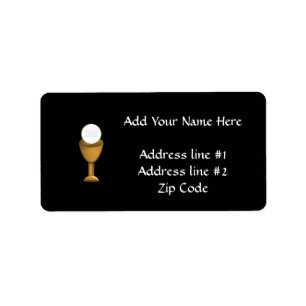 Golden Chalice and Host - Holy Communion Label