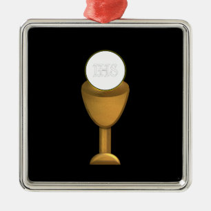 Golden Chalice and Host - Holy Communion Metal Tree Decoration