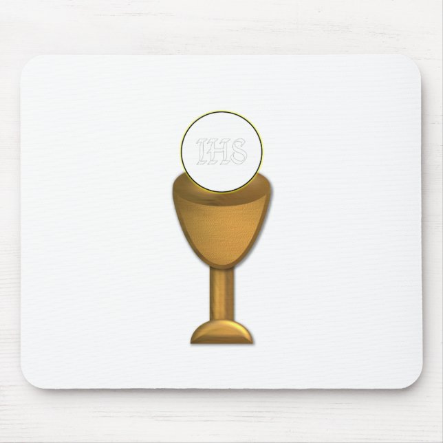 Golden Chalice and Host - Holy Communion Mouse Pad (Front)