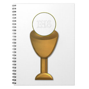 Golden Chalice and Host - Holy Communion Notebook