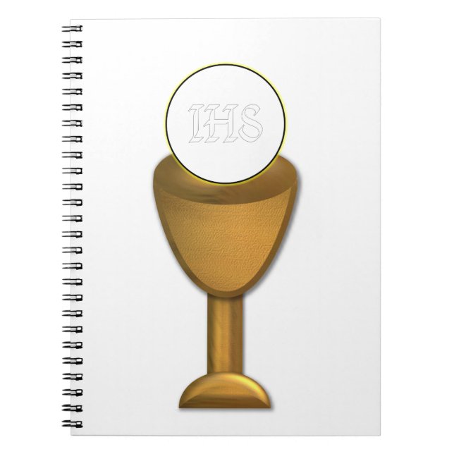 Golden Chalice and Host - Holy Communion Notebook (Front)