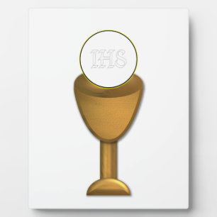 Golden Chalice and Host - Holy Communion Plaque
