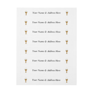 Golden Chalice and Host - Holy Communion Wraparound Address Label