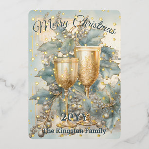 Golden Chalice Christmas  Foil Holiday Card