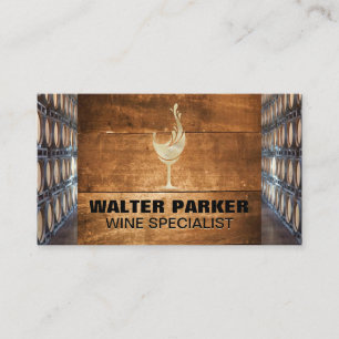 Golden Chalice Wine Splash Wine Barrels Business Card