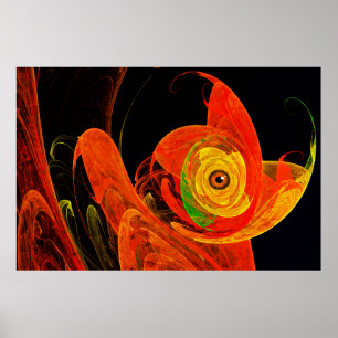 Golden Chameleon at Dawn Fractal Art Poster