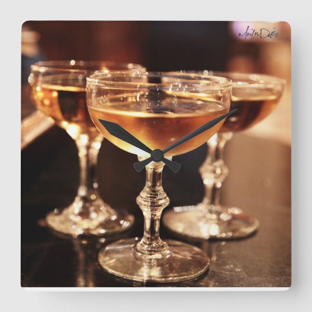 golden champagne drink kitchen bar clock (Front)