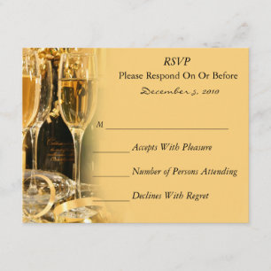 Golden Champagne RSVP Card