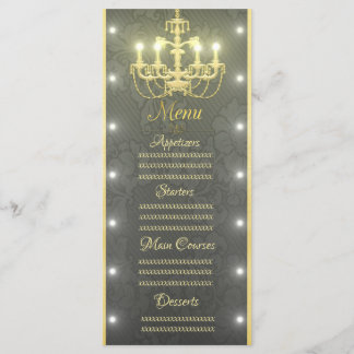 Golden chandelier menu