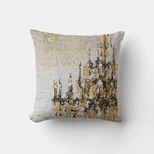 Golden Chandelier Pillow
