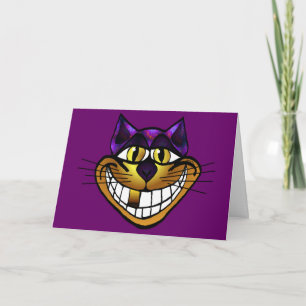 Golden Cheshire Cat Greeting Card