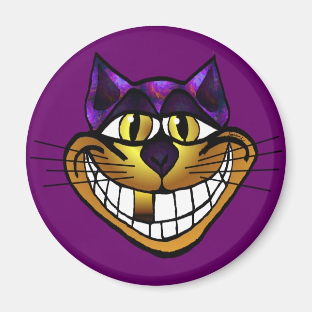 Golden Cheshire Cat Magnet (Front)