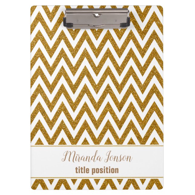 Golden Chevron With White Sparks Clipboard (Front)