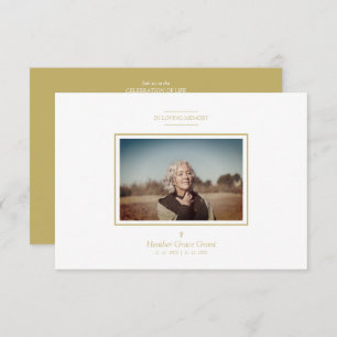 Golden Chic Sophisticated Minimalist Photo Funeral