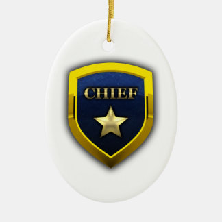 Golden Chief Badge Ceramic Ornament
