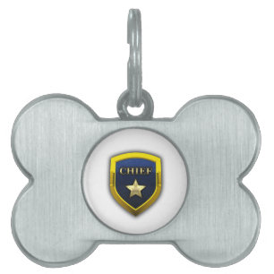 Golden Chief Badge Pet Tag
