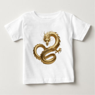 Golden Chinese Dragon Art | Mythical Creature Fant Baby T-Shirt