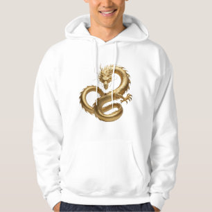 Golden Chinese Dragon Art Mythical Creature Fant Hoodie