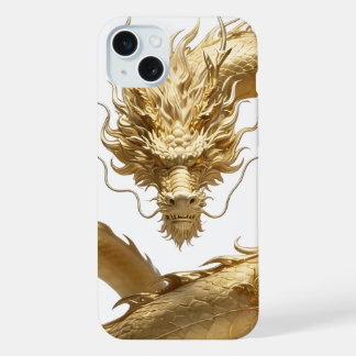 Golden Chinese Dragon Art | Mythical Creature Fant iPhone 15 Plus Case