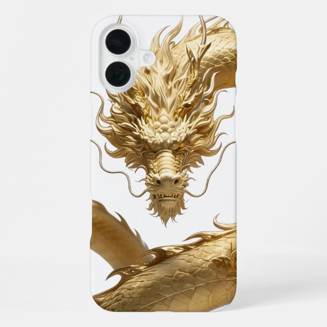 Golden Chinese Dragon Art | Mythical Creature Fant iPhone Case (Back)