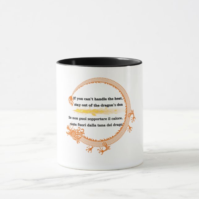 Golden Chinese Dragon Bilingual Mug (Center)