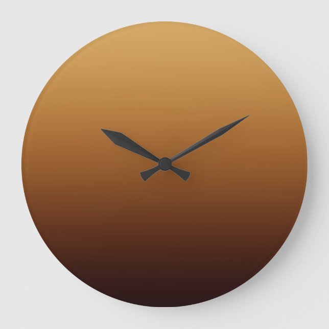 Golden Chocolate Brown Warm Colours Large Clock (Front)