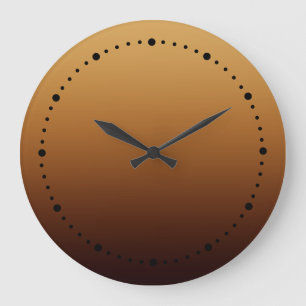 Golden Chocolate Brown Warm Colours Large Clock