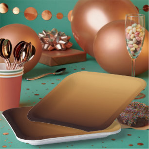 Golden Chocolate Brown Warm Colours Paper Plate