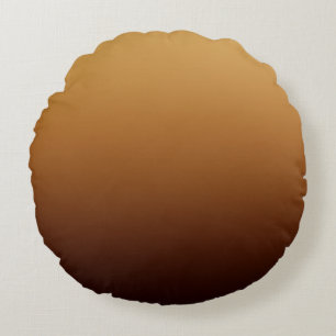 Golden Chocolate Brown Warm Colours Round Cushion
