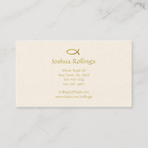 Golden Christian Fish Symbol Inspirational Business Card