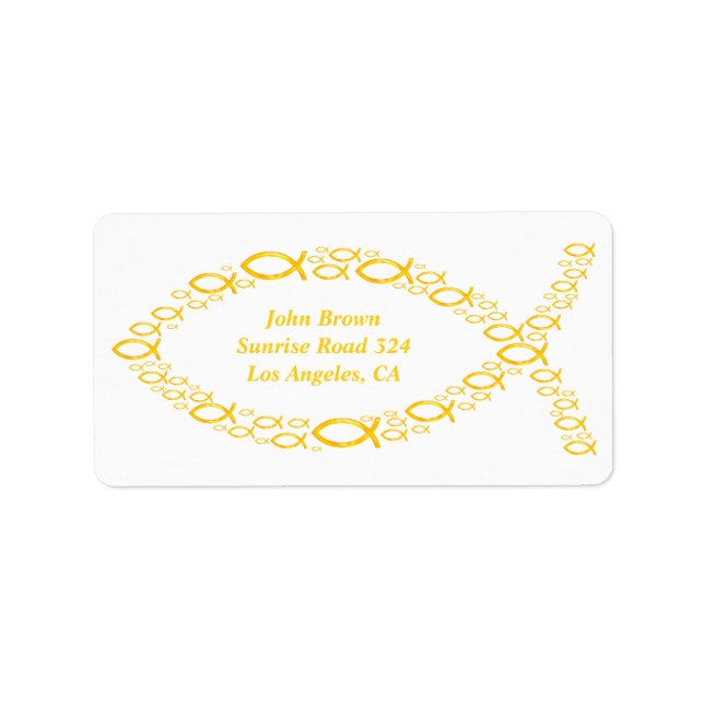 Golden Christian Fishes Label (Front)