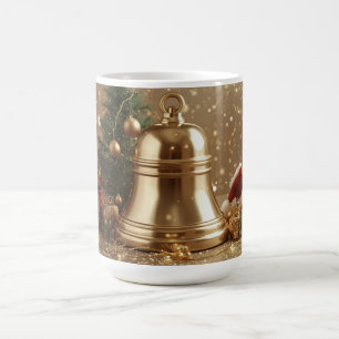 Golden Christmas Bell Mug – Festive Holiday Tree